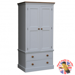 Wiltshire Bedroom Wardrobe Double with 2 Drawers - Soft Cotton